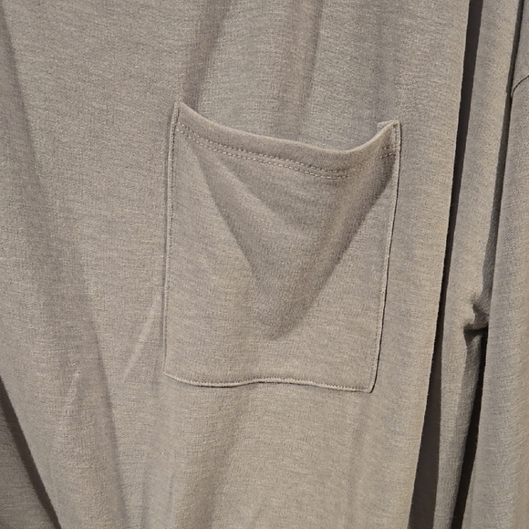 Gray Relaxed Tie Front Long Sleeve Top - Picture 5 of 6